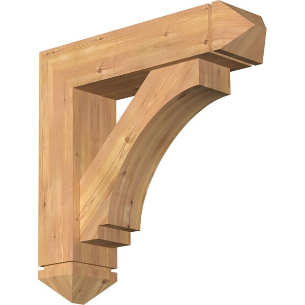 Ekena Millwork Imperial Arts and Crafts Smooth Bracket w/ Offset Brace, Western Red Cedar, 7 1/2"W x 30"D x 30"H BKT0806X30X30IMP03SWR - main